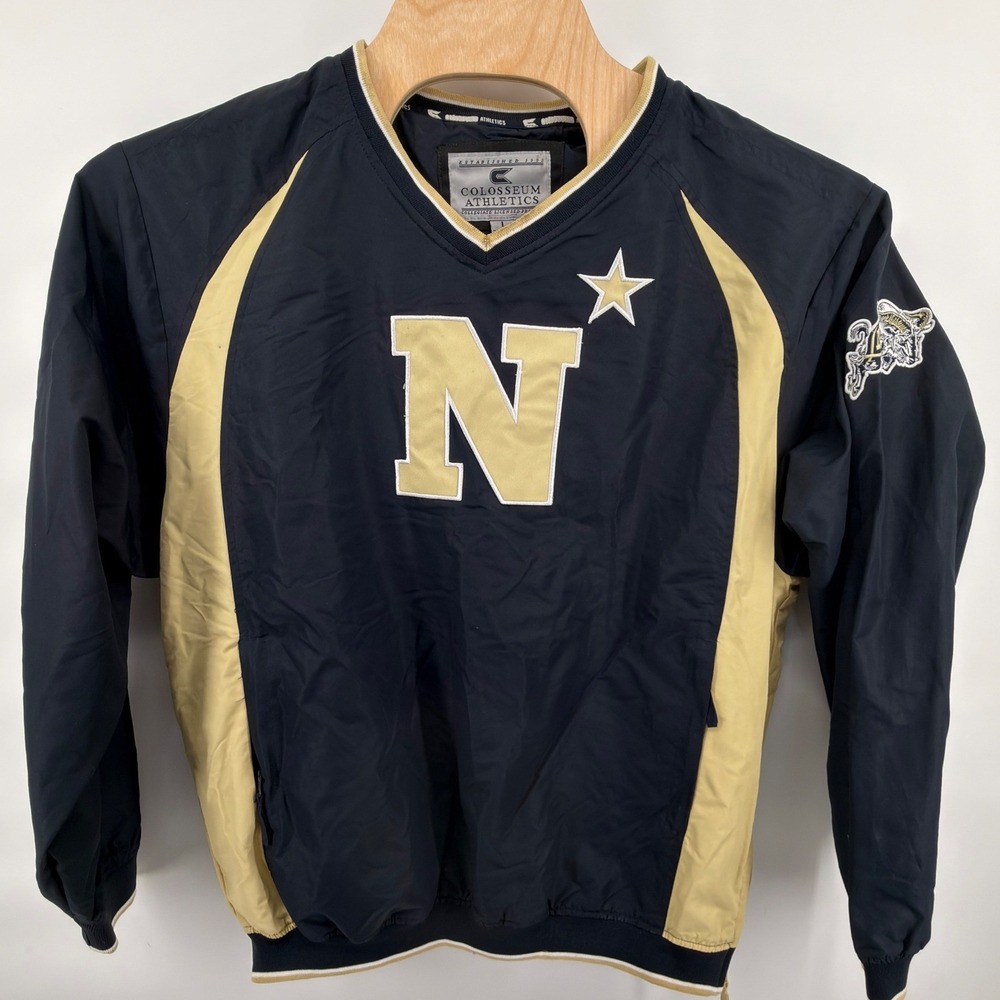 Navy Midshipmen Colosseum Athletics V-Neck Pullover Windbreaker Jacket Size L
